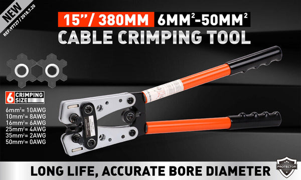 6 50 Mm2 Wire Crimper Cable Electric Tube Crimping Hand Tool Battery Lug Hand Crimpers & Strippers