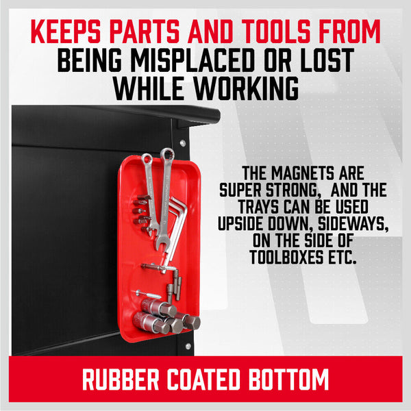 Horusdy 4Pc Magnetic Parts Holder Set Wrist Band Bowl Tray Screws Nuts Storage Tool Bags Belts & Pouches