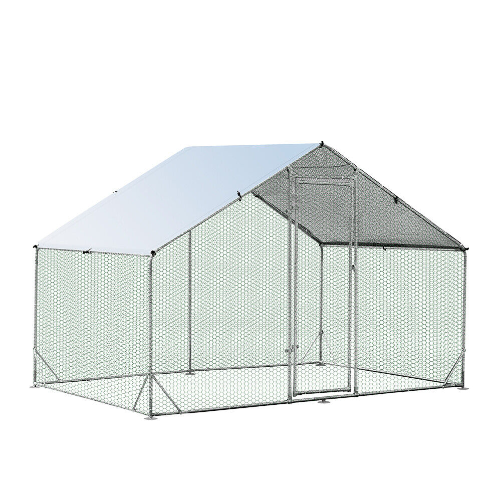 Vaka 3X2x1.95M Metal Walk In Chicken Coop Rabbit Hutch Cage Hen House Chook Au Poultry Cages