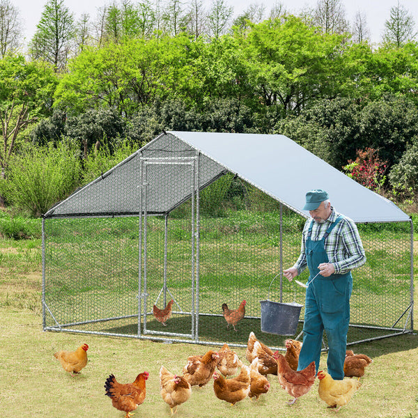 Vaka 3X2x1.95M Metal Walk In Chicken Coop Rabbit Hutch Cage Hen House Chook Au Poultry Cages