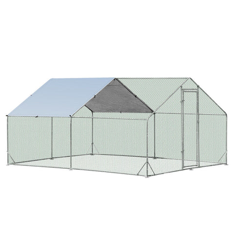 Vaka 3X4x1.95M Metal Walk In Chicken Coop Rabbit Hutch Cage Hen House Chook Au Poultry Cages