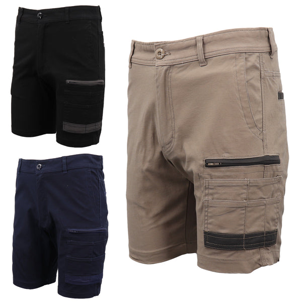 Mens Cargo Cotton Drill Work Shorts Upf 50+ 13 Pockets Tradies Workwear Trousers Black 38 Men's Shorts
