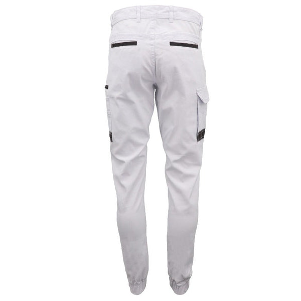 Men's Cargo Cotton Drill Work Upf 50+ 13 Pockets Tradies Workwear Trousers White 38 Pants