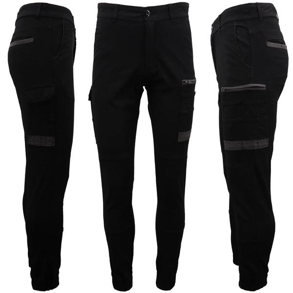 Men's Cargo Cotton Drill Work Upf 50+ 13 Pockets Tradies Workwear Trousers White 38 Pants