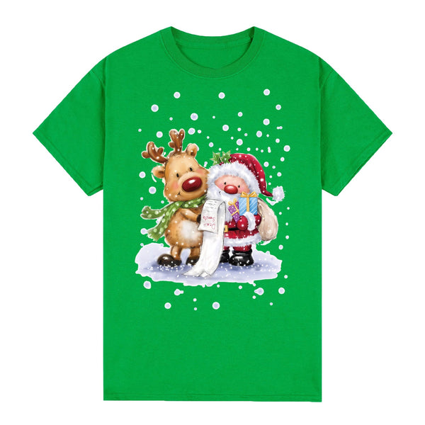 Zmart Australia 100% Cotton Christmas T Shirt Adult Unisex Tee Tops Funny Santa Party Custume Reading (Green) T Shirts