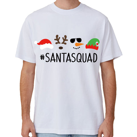 Zmart Australia 100% Cotton Christmas T Shirt Adult Unisex Tee Funny Santa Party Custume Squad (White) 2Xl Tops
