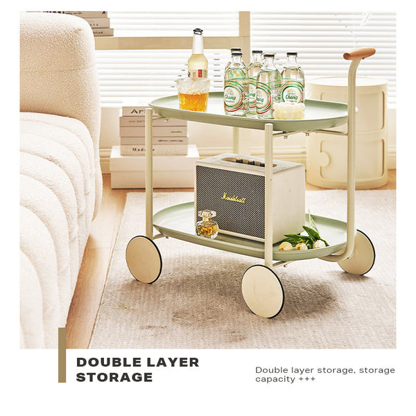 Ehc Movable Modern Trolley Small Unit Coffee Table Cart Storage Sofa Side With Wheels Coffee Tables