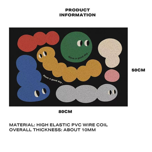 Ehc Cartoon Door Entry Anti Slip Rug Scraping Mud Rubbing Soil Pvc Wire Ring Floor Mat Door Mats & Floor Mats