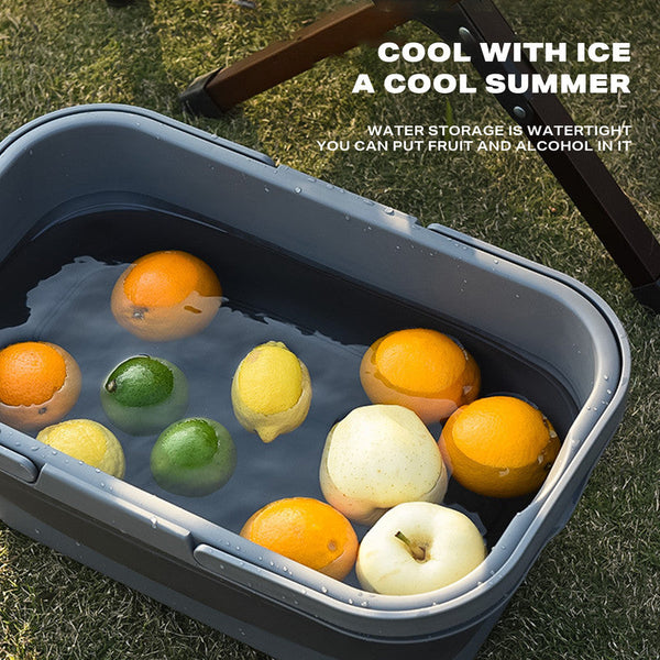 Ehc 2In1 Folding Picnic Basket Tour Storage Baskets Outdoor With Lid Picnic Baskets & Backpacks