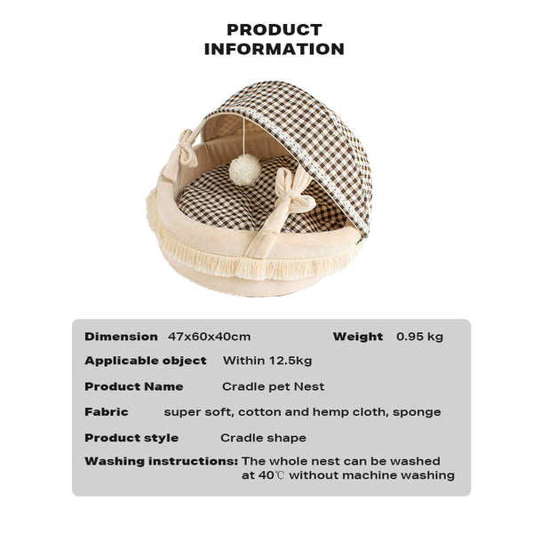 Ehc Pet Cat Calming Bed Cuddle Soft Warm Plush Cave Sleeping Nest Tent House Pet Beds