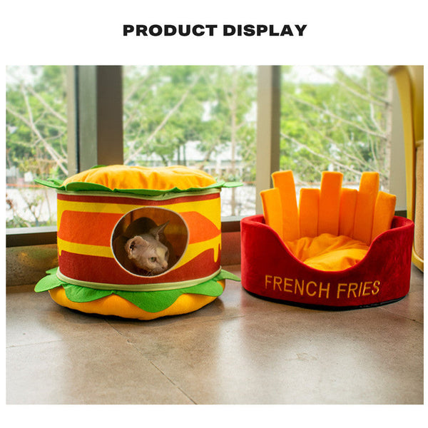 Ehc Washable Fries Pet Dog Cat Ded Calming Bed Warm Soft Pet Beds