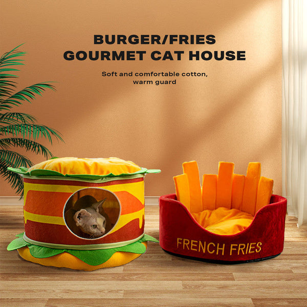 Ehc Washable Hamburger Pet Cat Dogs Bed Pet Beds