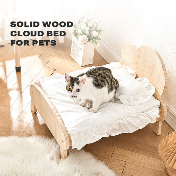 Cat Dog Wooden Bed Pet Sofa For Small Frame Beds With Bedding
