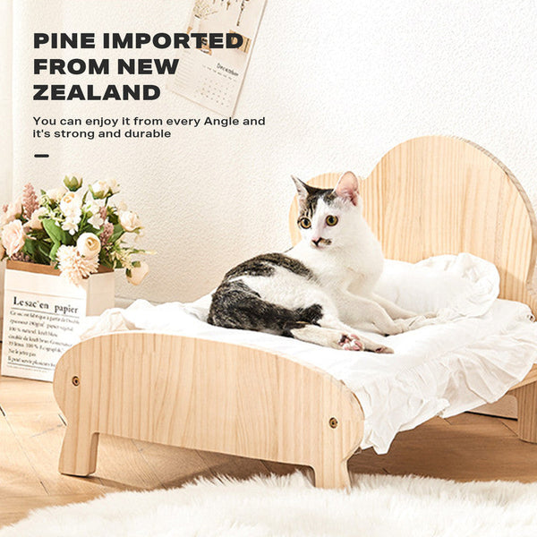 Cat Dog Wooden Bed Pet Sofa For Small Frame Beds With Bedding