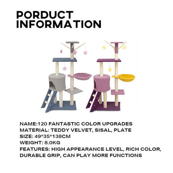 Ehc Cat Tree Tower Scratching Post House Bed Furniture & Scratchers