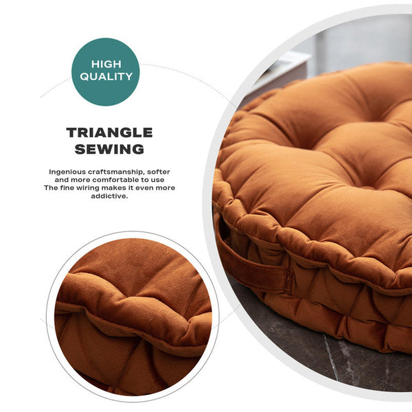Ehc Luxury Round Pouf Tatami Cushion Meditation Floor Mat With Handle Cushions & Decorative Pillows
