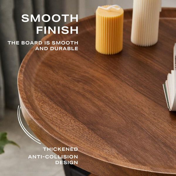 Ehc 2 Tier End Table Sofa Side Round Nightstand With Sturdy Metal Frame Tables