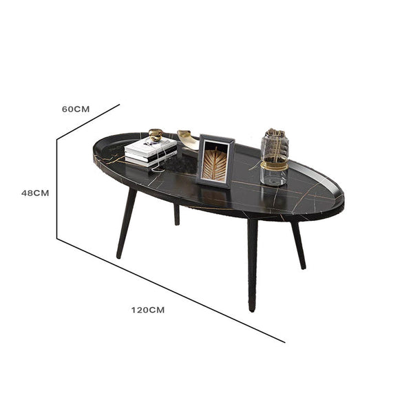 Coffee Table Living Room Accent Oval Contemporary Style Leisure Tea