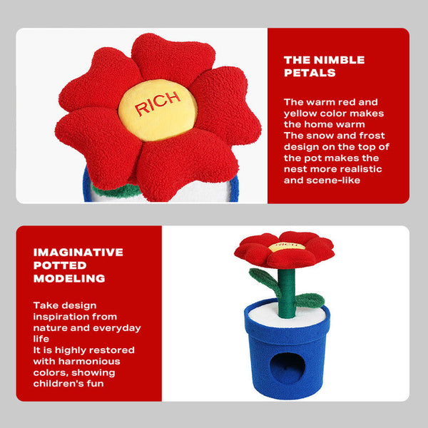 Zeze Rich Flower Cat Tree With Scratcher Pole Tower Hidaway Bed Furbulous Furniture & Scratchers