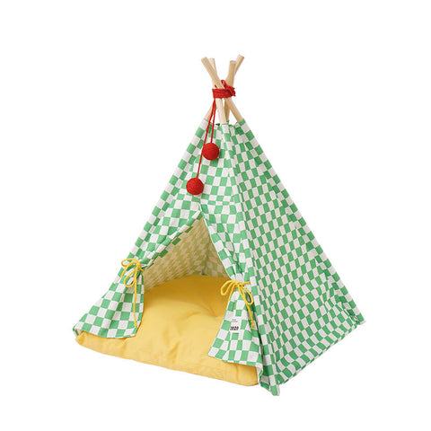 Zeze Solid Wood Pet Tent Nest With Removable Mattress Pet Beds