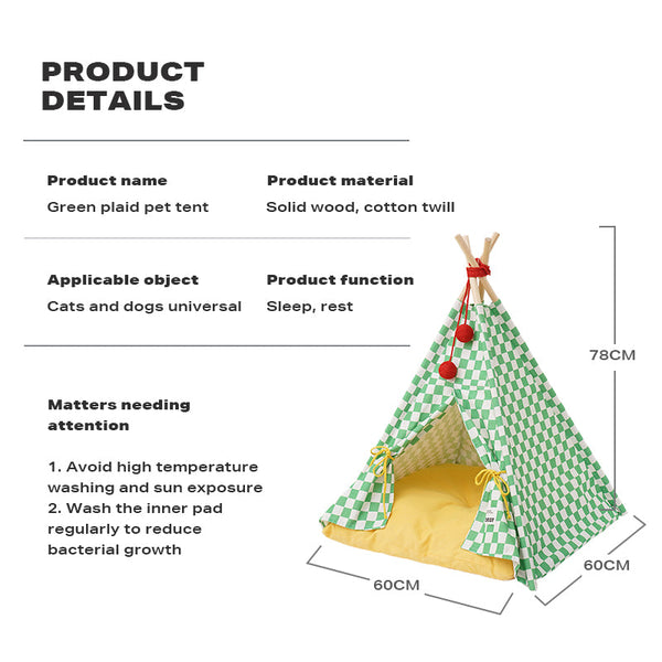 Zeze Solid Wood Pet Tent Nest With Removable Mattress Pet Beds