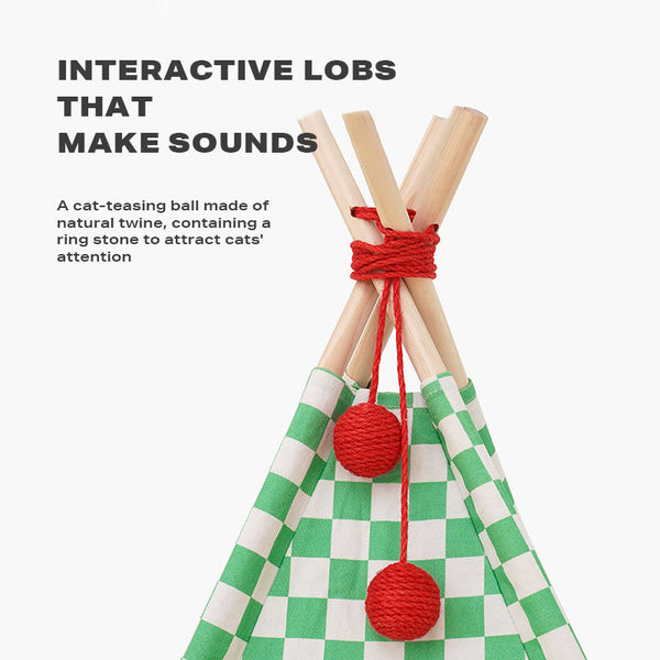 Zeze Solid Wood Pet Tent Nest With Removable Mattress Pet Beds