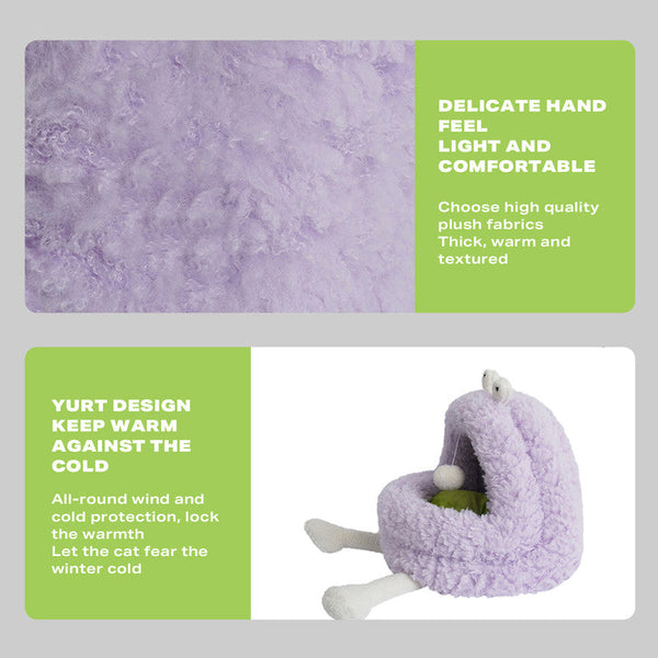 Zeze Monster Dog Cat Pet Calming Bed Warm Soft Plush Nest Comfy Sleeping Kennel Cave Pet Beds