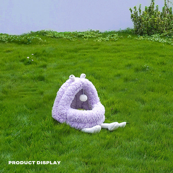 Zeze Monster Dog Cat Pet Calming Bed Warm Soft Plush Nest Comfy Sleeping Kennel Cave Pet Beds