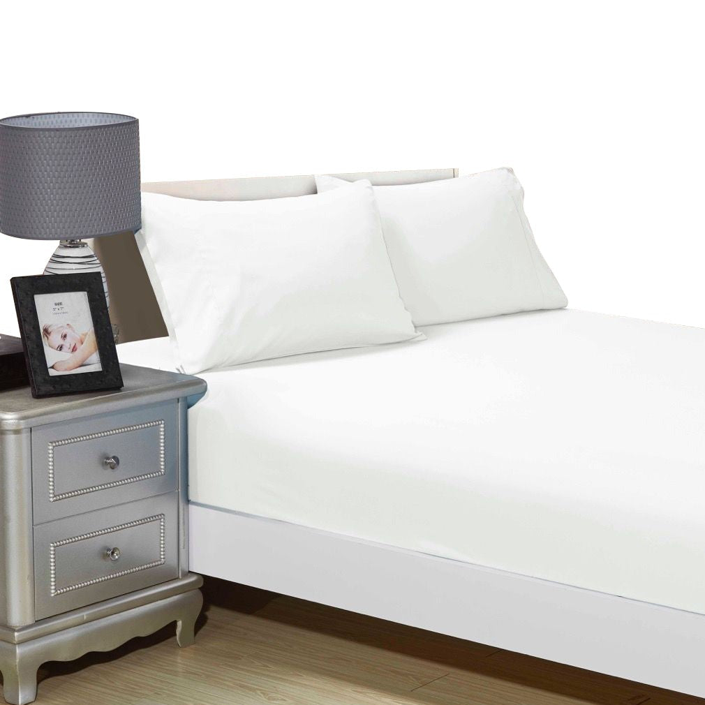 Fabric Fantastic 1000Tc Ultra Soft Fitted Sheet & 2 Pillowcases Set Double Size Bed Sheets