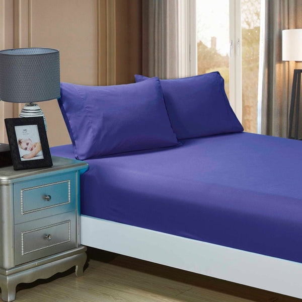 Fabric Fantastic 1000Tc Ultra Soft Fitted Sheet & 2 Pillowcases Set Double Size Bed Sheets