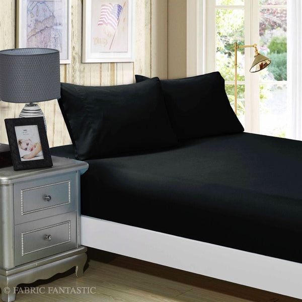 Fabric Fantastic 1000Tc Ultra Soft Fitted Sheet & 2 Pillowcases Set Double Size Bed Sheets