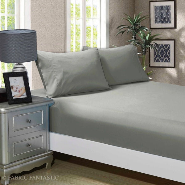 Fabric Fantastic 1000Tc Ultra Soft Fitted Sheet & 2 Pillowcases Set Double Size Bed Sheets