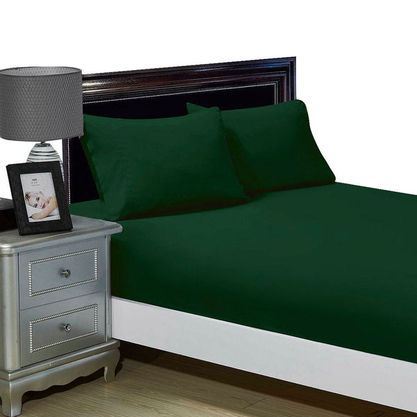 Fabric Fantastic 1000Tc Ultra Soft Fitted Sheet & 2 Pillowcases Set Double Size Bed Sheets