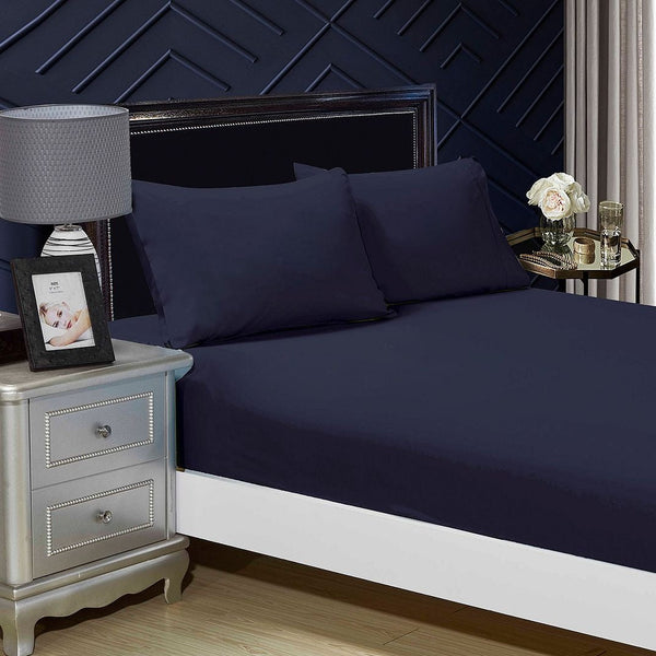 White Fabric Fantastic 1000Tc Ultra Soft Fitted Sheet & 2 Pillowcases King Size Bed White Sheets