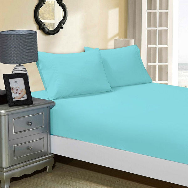 White Fabric Fantastic 1000Tc Ultra Soft Fitted Sheet & 2 Pillowcases King Size Bed White Sheets