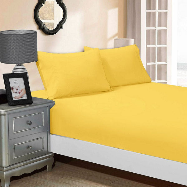 White Fabric Fantastic 1000Tc Ultra Soft Fitted Sheet & 2 Pillowcases King Size Bed White Sheets