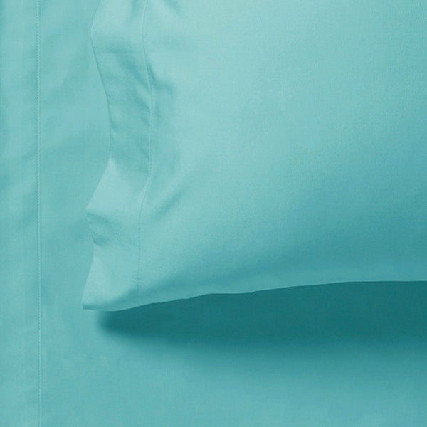 1000Tc Queen Size Bed Soft Flat & Fitted Sheet Set Aqua