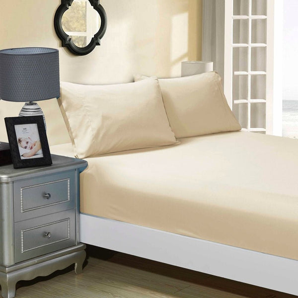 Fabric Fantastic 1000Tc Ultra Soft Fitted Sheet & Pillowcase Set Single Size Bed Sheets