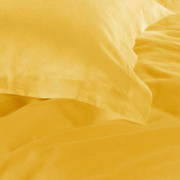 Fabric Fantastic Tailored 1000Tc Ultra Soft Yellow Duvet Quilt Cover Set Quilt Covers