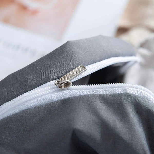 Fabric Fantastic 1000Tc Reversible King Size Grey Duvet Quilt Cover Set Quilt Covers