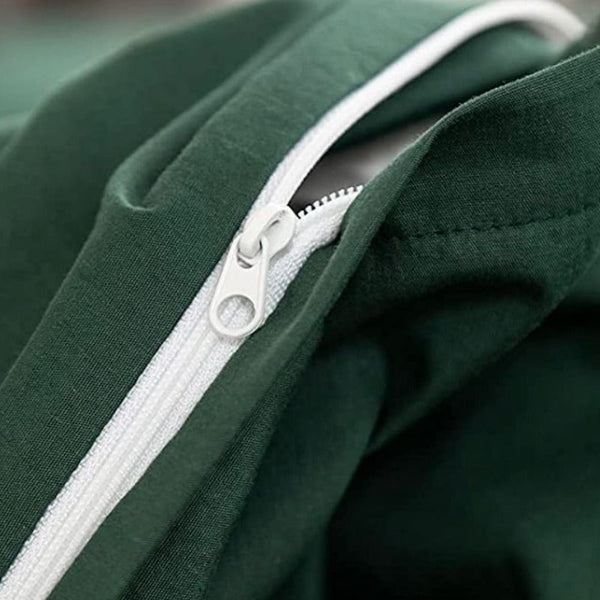 Fabric Fantastic 1000Tc Reversible Super King Size Green And Grey Duvet Quilt Cover Set Quilt Covers