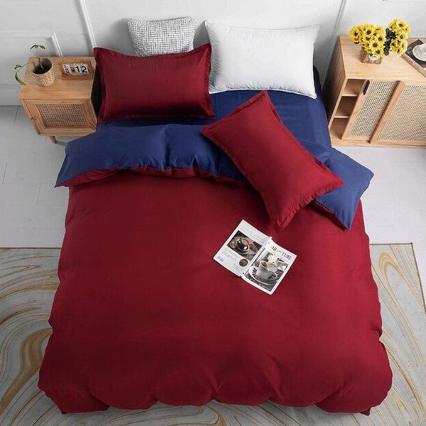 Fabric Fantastic 1000Tc Reversible Super King Size Blue And Red Duvet Quilt Cover Set Quilt Covers