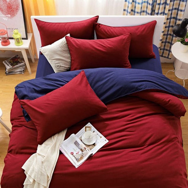 Fabric Fantastic 1000Tc Reversible Super King Size Blue And Red Duvet Quilt Cover Set Quilt Covers