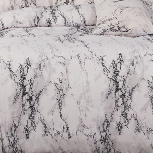 Fabric Fantastic White Marble Duvet Quilt Cover Set Quilt Covers