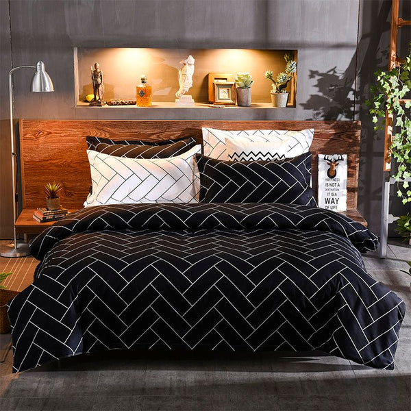 Fabric Fantastic Black&White Size Duvet Quilt Cover Set Quilt Covers