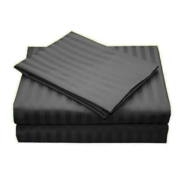 1000Tc Ultra Soft Striped King Size Duvet Quilt Cover Set