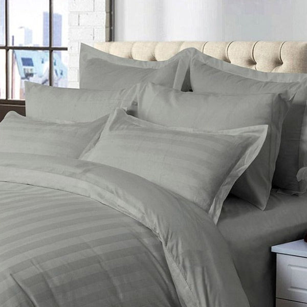 Fabric Fantastic 1000Tc Ultra Soft Striped King Size Duvet Quilt Cover Set Quilt Covers