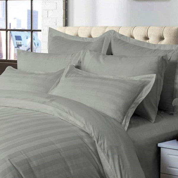 Fabric Fantastic 1000Tc Ultra Soft Striped Super King Size Duvet Quilt Cover Set Quilt Covers