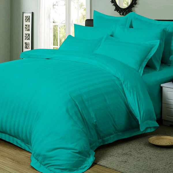 Fabric Fantastic 1000Tc Ultra Soft Striped Super King Size Duvet Quilt Cover Set Quilt Covers