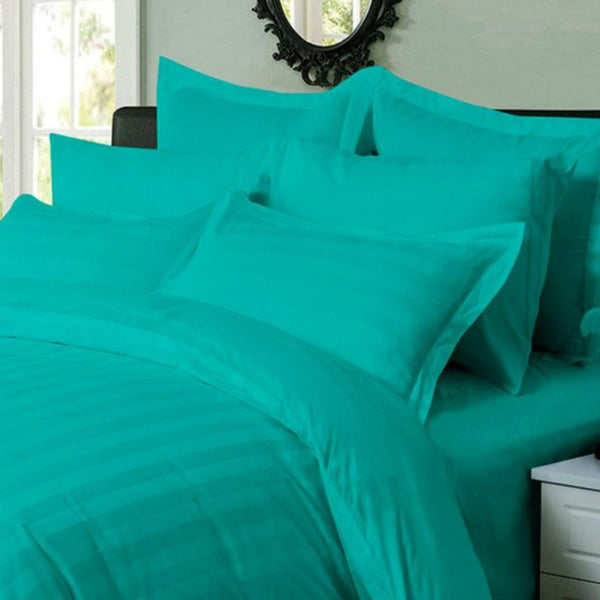 Fabric Fantastic 1000Tc Ultra Soft Striped Super King Size Duvet Quilt Cover Set Quilt Covers